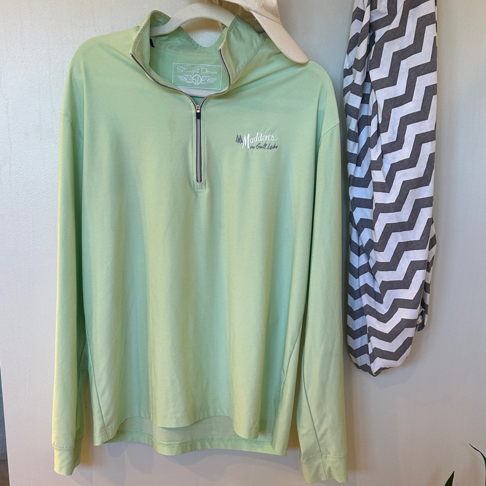 Straight Down Golf Light Green Women’s Long-Sleeve Quarter-Zip Top